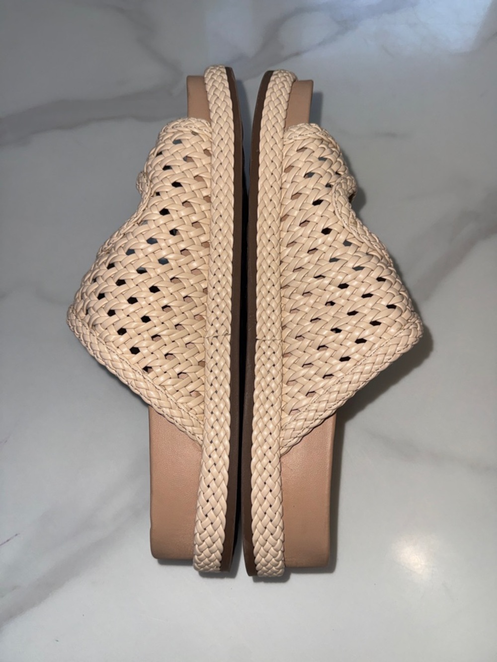 Woven Buckle Slide Sandals in Light Beige - Women's - Picture 3 of 7